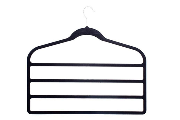 Kit 10 Cabides de Veludo P/ Calca Saia Preto