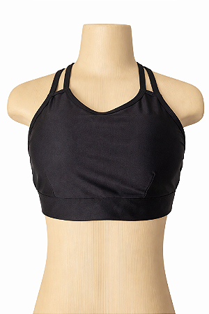 Top Fitness Feminino Preto – Alças Cruzadas nas Costas