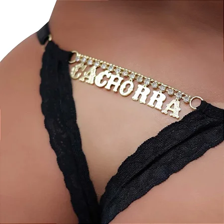 Fio Dental Gis Preto “Cachorra” com Strass – Tallyta