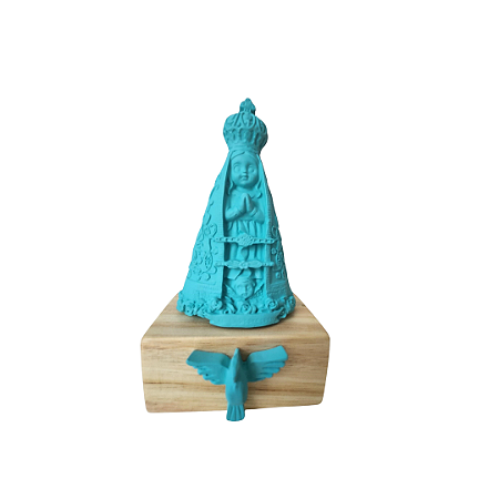 Nossa Senhora de Aparecida baby azul turquesa