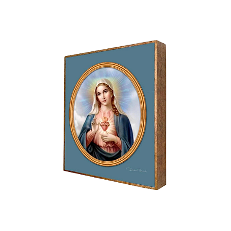 Quadro em linho misto Imaculado Coração de Maria