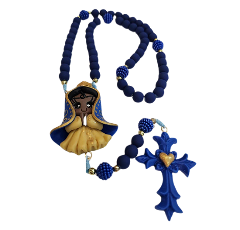 Terço biscuit Nossa Senhora de Aparecida