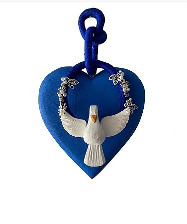 Coração Espírito Santo azul