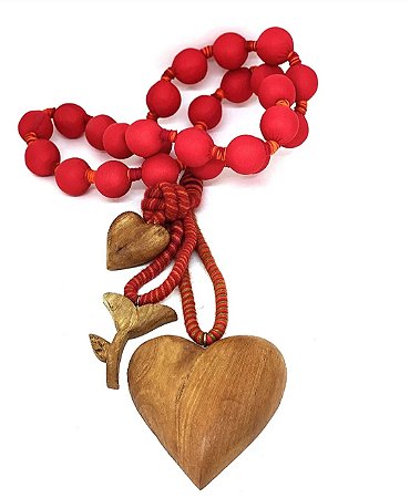 Colar de mesa/parede amor tom vermelho