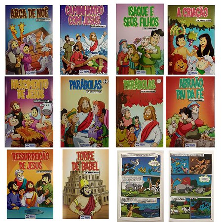Gibis Infantil Com 10 Histórias Bíblicas Em Quadrinhos