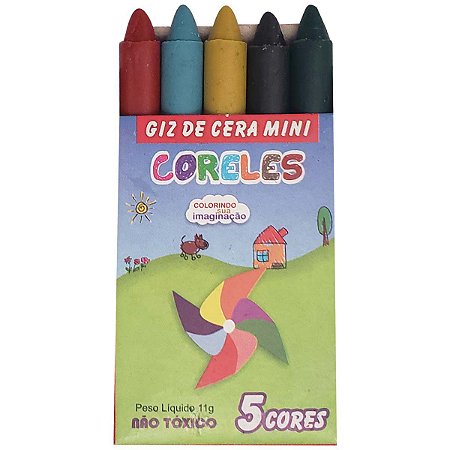 Mini Giz De Cera 5 Cores 11 gramas Festa Lembrancinha Brinde