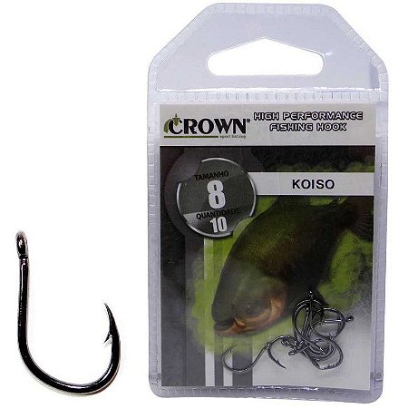 Anzol Crown Koiso Black 08 c/ 10 un.