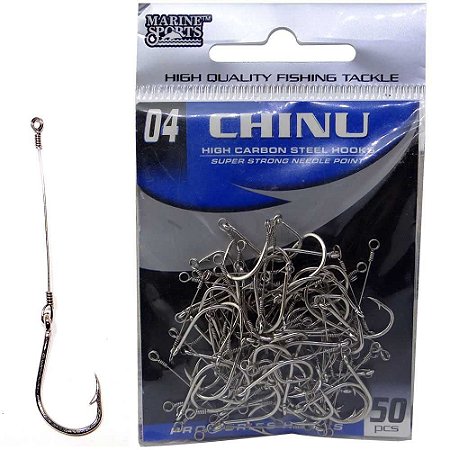 Anzol Marine Sports Chinu Nickel Encastoado N.4 com 50 un.