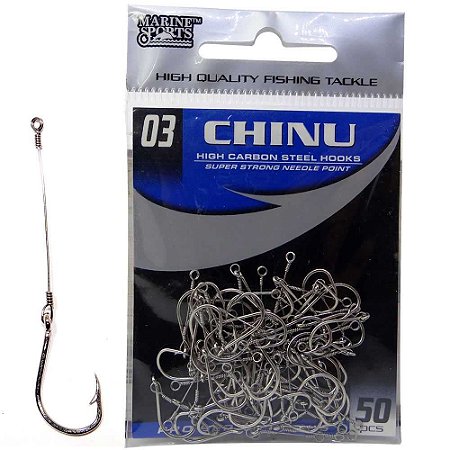 Anzol Marine Sports Chinu Nickel Encastoado N.3 com 50 un.