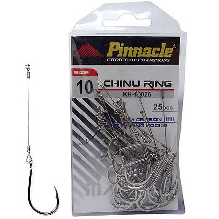 Anzol Pinnacle Encastoado Chinu Ring Nickel N 10 C/ 25