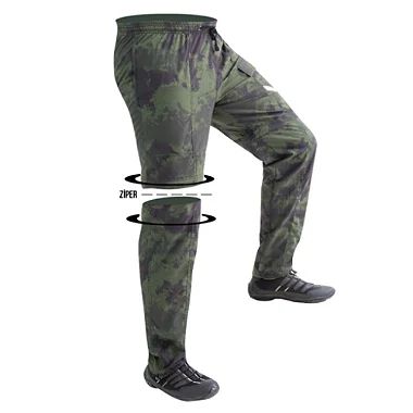 Calça de pesca Mar Negro Estonada Verde M vira-bermuda Ziper joelho recorte frente Hidronatic