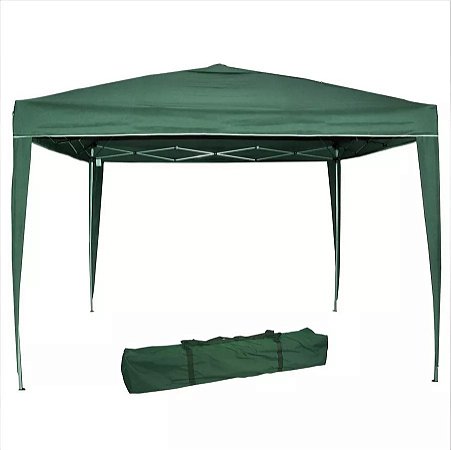 Gazebo Tenda dobrável sanfonado pés e estrutura de alumínio 3X3m Verde - KALA