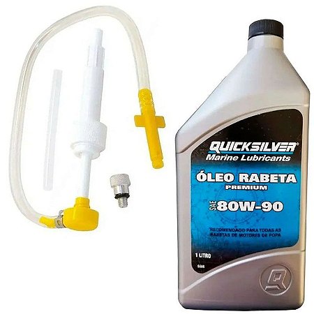 Kit óleo de rabeta Quicksilver 80w90 + Bomba para troca de óleo