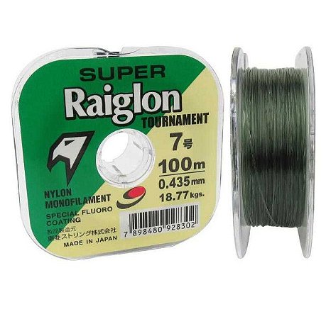 Linha Monofilamento Super Raiglon 0,405mm 6.0 100m Cor: Verde