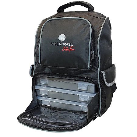 Mochila Fishing Bag preto e cinza 089010-PRCZ