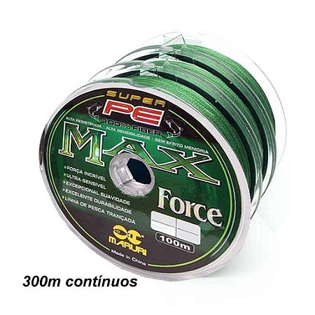 Linha Multifilamento Maruri Max Force 4x - 0,40mm 53lb 24,1kg - 300m contínuos