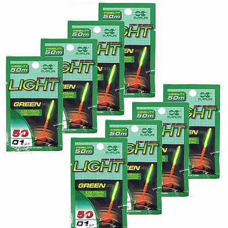 Luz Química Maruri 6.0 x 50mm kit c/ 8 und. pesca de Espada e Lula