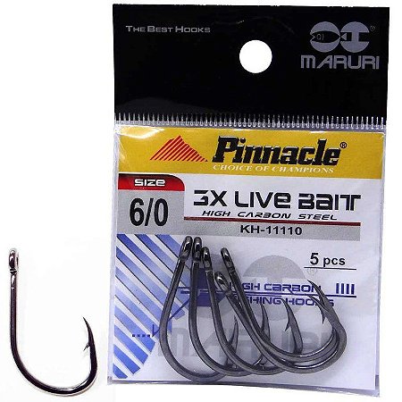 Anzol Pinnacle Live Bait 3x N 6/0 c/ 5 un.