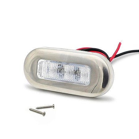 Luz de cortesia 3 Led 12V Importada acabamento cromada
