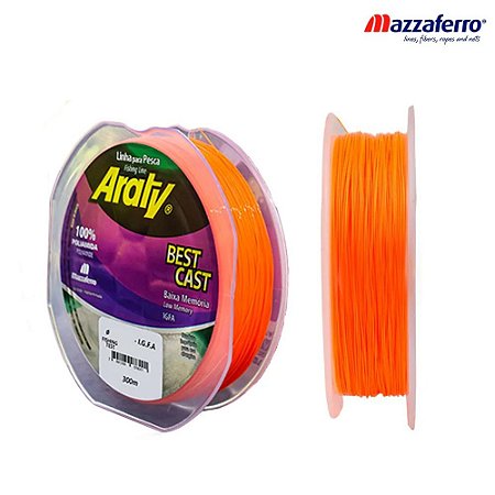 Linha Monifilamento Araty Best Cast Laranja - 300 mt 0,33mm