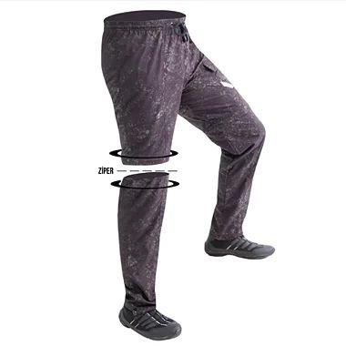 Calça de pesca Mar Negro Preta G1 vira-bermuda Ziper joelho recorte frente Hidronatic