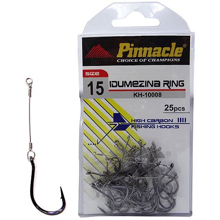 Anzol Pinnacle Encastoado Idumezina ring N.15 c/ 25 unid