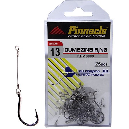 Anzol Pinnacle Encastoado Idumezina ring N.13 com 25 unidades