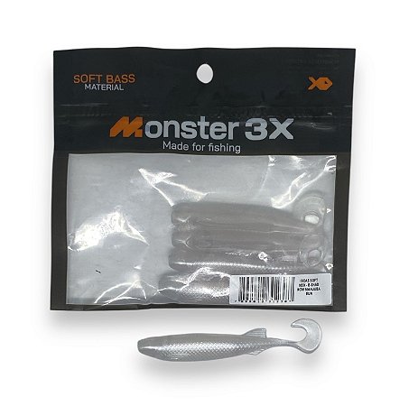 Isca Monster 3X Soft E-SHAD 9CM - MANJUBA 5UN