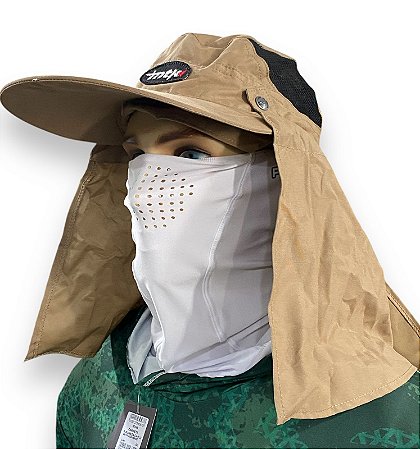 Boné com proteção de nuca e aba grande MTK Active cor Caqui