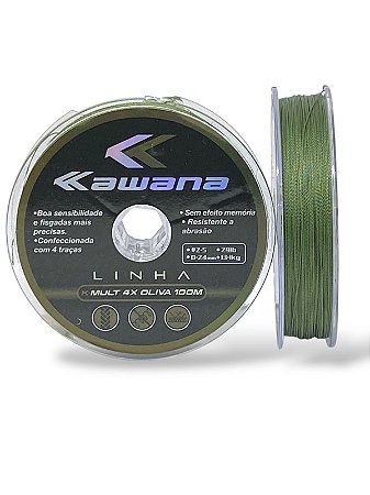 Linha multifilamento Kawana 4X 0,24mm 100m