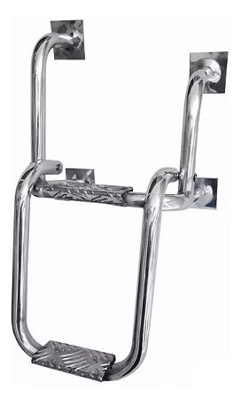 Escada Fixa Baixa em Aluminio Dobravel p/ Embarcacoes - 2 Degraus