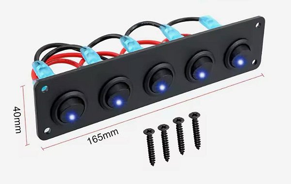 Painel elétrico simples 5 botões