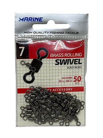 Girador cartela Marine Sports Brass Rolling Swivel nº 7 com 50 pç 30 kg 66 lb