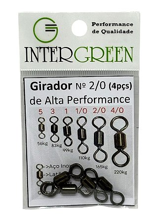 Girador Black Intergreen 2/0 (4pçs) Alta performance