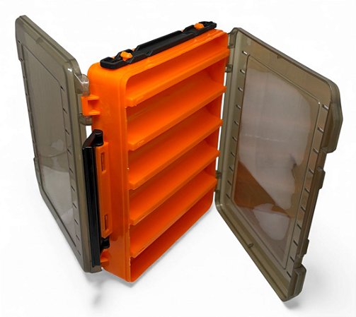 Caixa de Pesca Organizadora Sumax 20x17.5x5cm 10 divisórias LB-2506-NA LARANJA