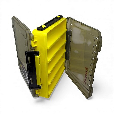 Caixa de Pesca Organizadora Sumax 20x17.5x5cm 10 divisórias LB-2506-AM AMARELO