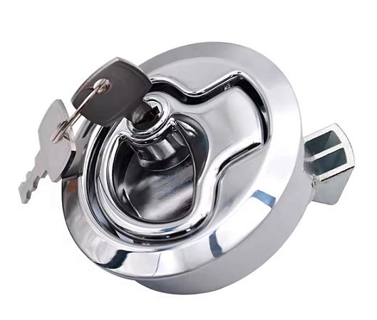 Fecho em aço inox com chave para caixa seca de barco / caixa de varas