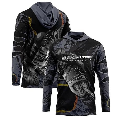 Camiseta Capuz Mar Negro Tucunare Ocelo G3 Sublimada