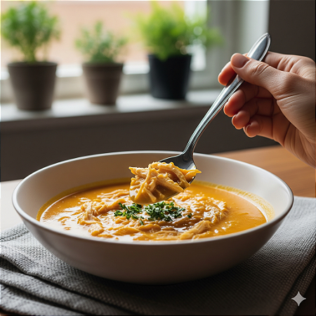 Sopa de Abóbora com Gengibre e Frango Desfiado - 360g