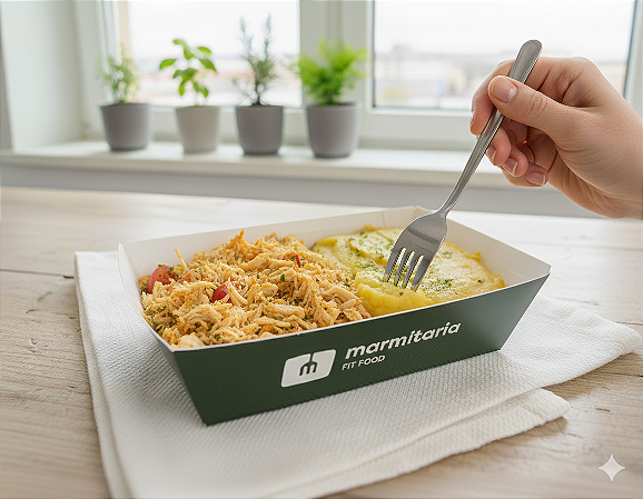 Frango Desfiado com Purê de Batata Doce - 200g ou 400g