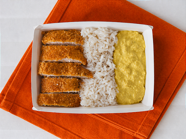 Frango Empanado, Arroz Branco e Creme de Milho - 200g ou 400g