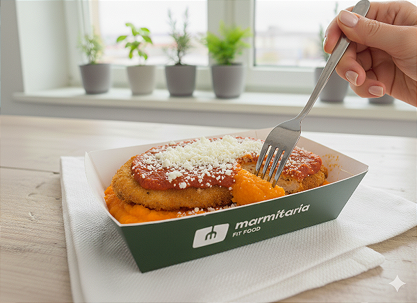 Parmegiana de Frango com Purê de Cenoura - 200g ou 350g