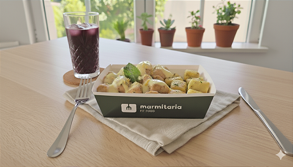Frango em Cubos ao Limone com Nhoque de Banana da Terra - 200g ou 350g