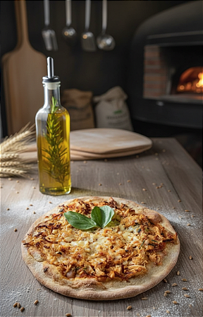 Pizza de Frango com Mussarela - Massa de Grão de Bico - 240g