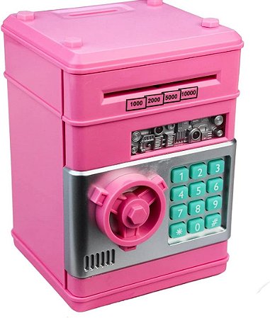Mini Cofre Infantil Digital Eletrônico Automático Puxa Notas