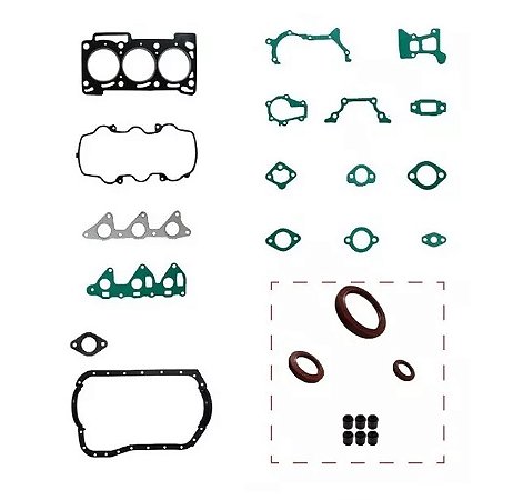 JOGO DE JUNTAS MOTOR ASIA TOWNER 3CC COMPLETO COM RETENTORES