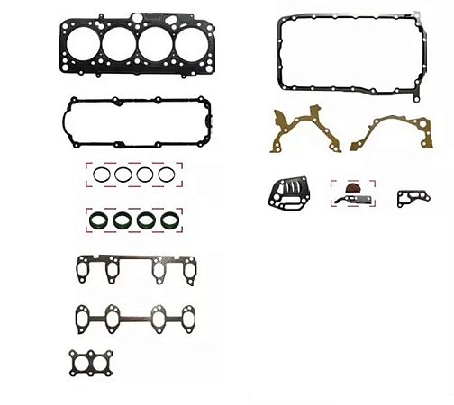 JOGO DE JUNTAS MOTOR VOLKSWAGEN GOLF SR AUDI A3 1.6 8V MTR AKL COMPLETO SEM RETENTORES AÇO