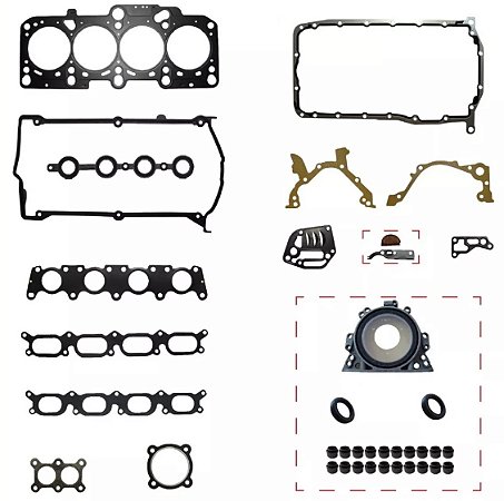 JOGO DE JUNTAS SUPERIOR VOLKSWAGEN PASSAT TURBO AUDI A4 A6 1.8 20V TURBO  COMPLETO COM RETENTORES