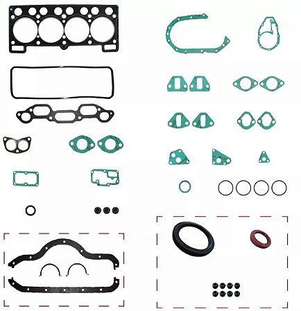 JOGO DE JUNTA MOTOR FORD CORCEL 1 1.3 1.4 8V MTR CHT 71/77 COMPLETO COM RETENTORES