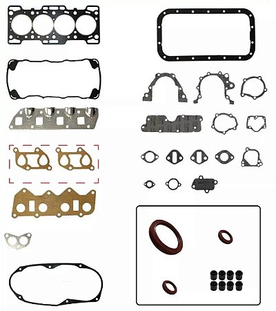 JOGO DE JUNTAS MOTOR ASIA HAFEI TOWNER JR CHANA M100 8V COMPLETO COM RETENTORES